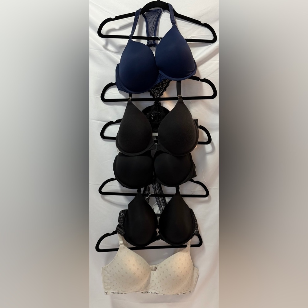 Victorias Secret Set of 5 Navy, Black & Ivory Bras All Size 40C